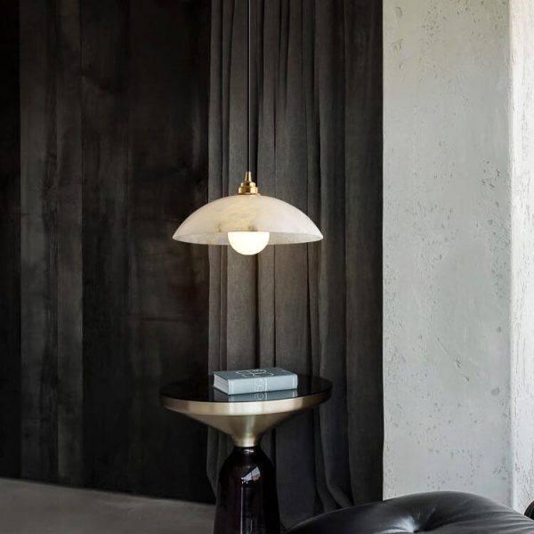 Nordic Spanish Marble Dome 1-Light Pendant Light - Image 3