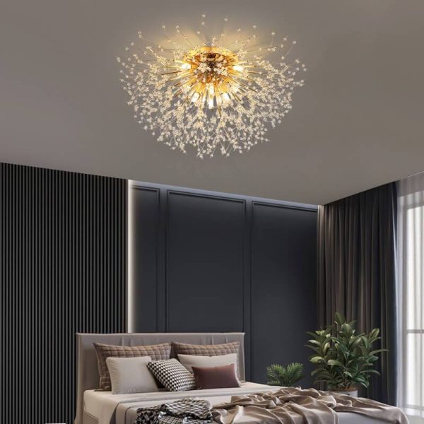 Modern Creative Dandelion Crystal 5/6/8 Light Semi-Flush Mount Ceiling Light - Image 21