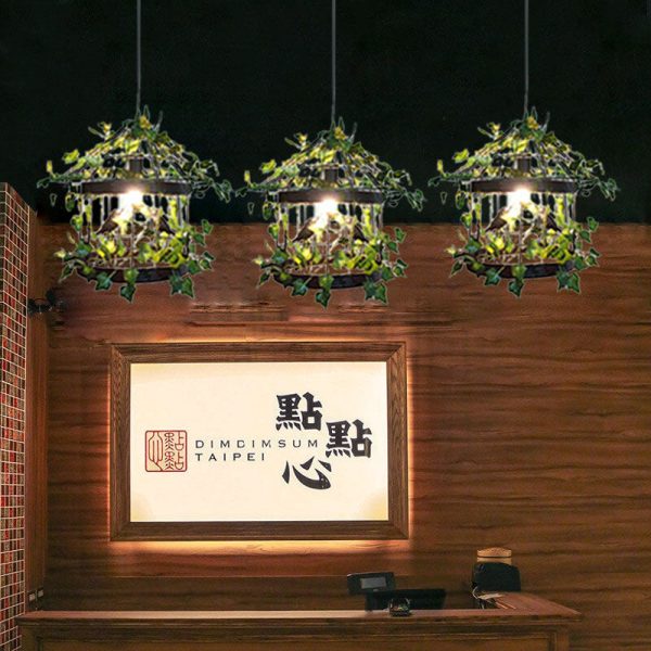 Retro Creative Plant Birdcage 1-Light Pendant Light - Image 9