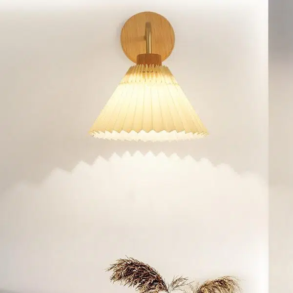 Modern Minimalist Pleated Umbrella Shade 1-Light Wall Sconce Lamp - Image 12