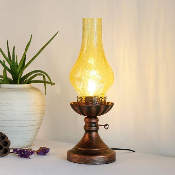 Vintage Antique Kerosene Oil Lamp 1-Light Table Lamp - Image 5
