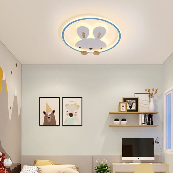 Childlike Modern Simple Cartoon Rabbit Design LED Flush Mount Light - Image 25