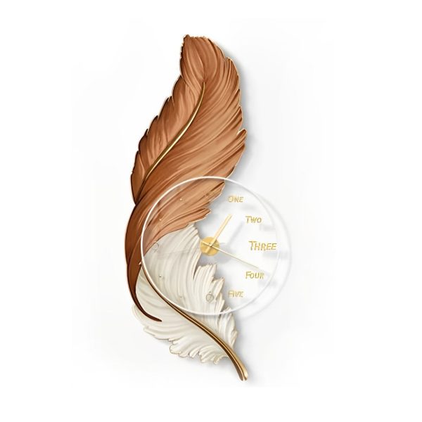Feathers Painting Acrylic USB DC5V Round Wall Clock Wall Lamp with Remote - Image 8
