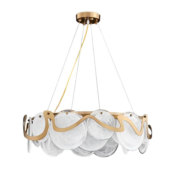 Round Glass Creative Art Iron LED Nordic Chandelier Pendant Lights - Image 8