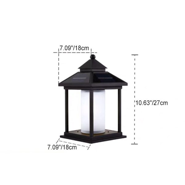 Modern Minimalist Solar Spire Quadrangle Aluminum Acrylic LED Post Head Light For Outdoor Patio - Image 4
