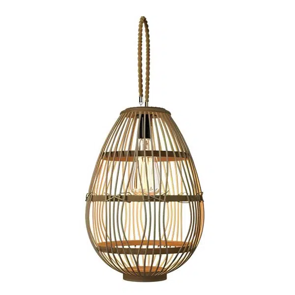 Portable Rattan Wood LED Waterproof Modern Solar Garden Lights Lawn Lamp - Image 7