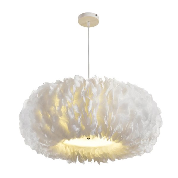 Minimalist Feathers White Creative Modern Pendant Lighting Chandelier - Image 4