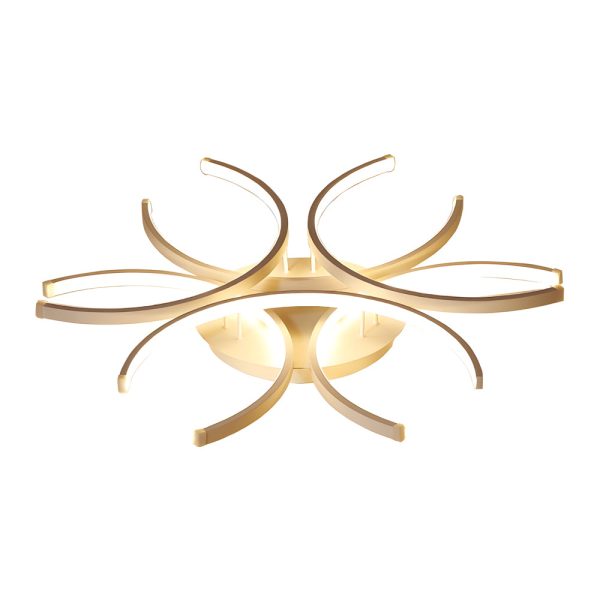Simple Semi-Circle Lines Flower LED Dimmable Modern Ceiling Light Fixture - Image 8