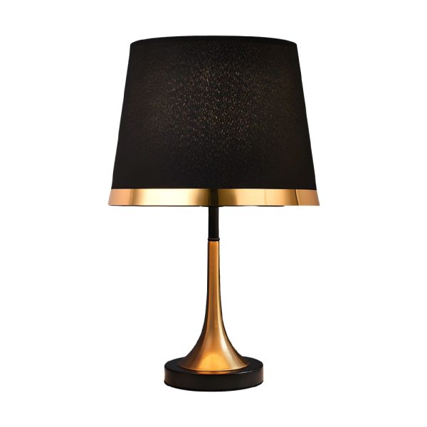 Vintage White/Black and Mid-Century Modern Brass Table Lamp - Image 8