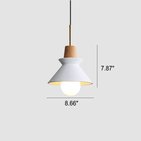 Nordic Minimalist Macaron Wood Cement  1-Light Pendant Light - Image 6
