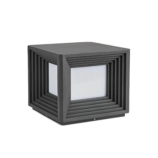 Square Creative Waterproof LED Black Modern Solar Post Caps Lights - Image 7