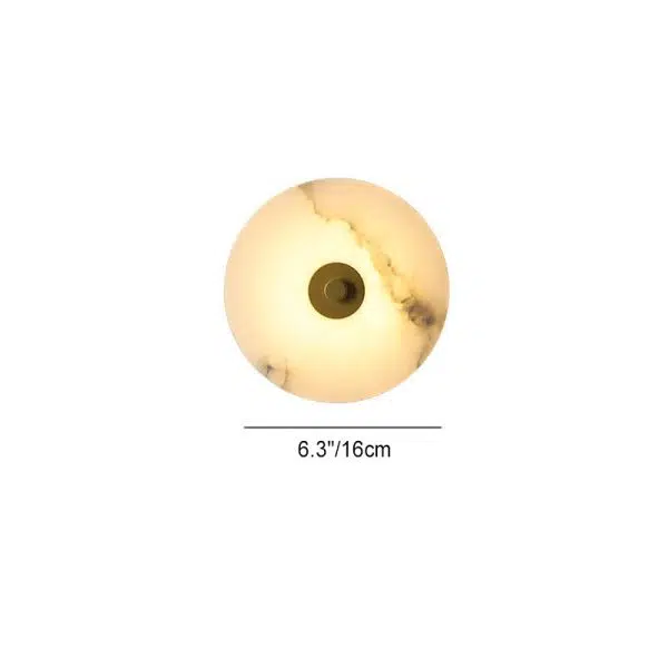 Modern Luxury Round Marble Iron LED Wall Sconce Lamp - Image 4