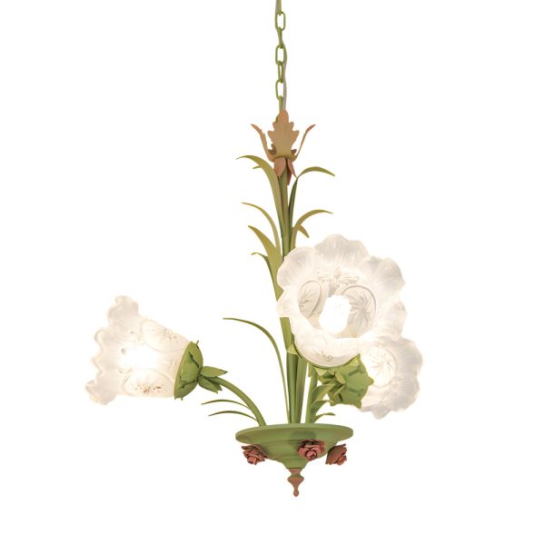 Modern Pastoral Green Flower Hanging Chandelier - 3/6/8-Light - Image 7