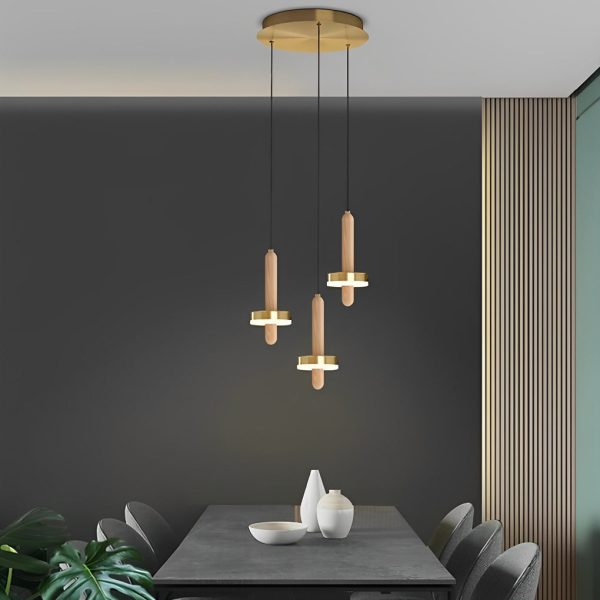 Circle Cylinder LED Gold Nordic Pendant Light Hanging Lamp Island Lights - Image 5