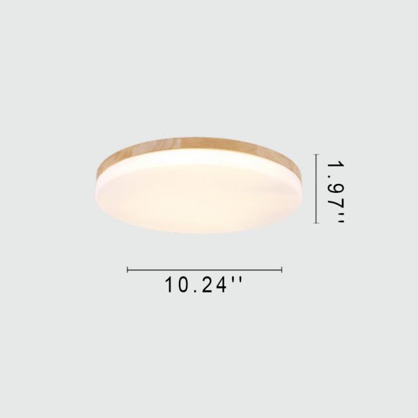 Modern Acrylic Shade Round Log LED Flush Mount Light - Image 7
