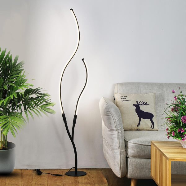 Modern Minimalist Curved Line 1-Light LED Standing Floor Lamp - Image 2