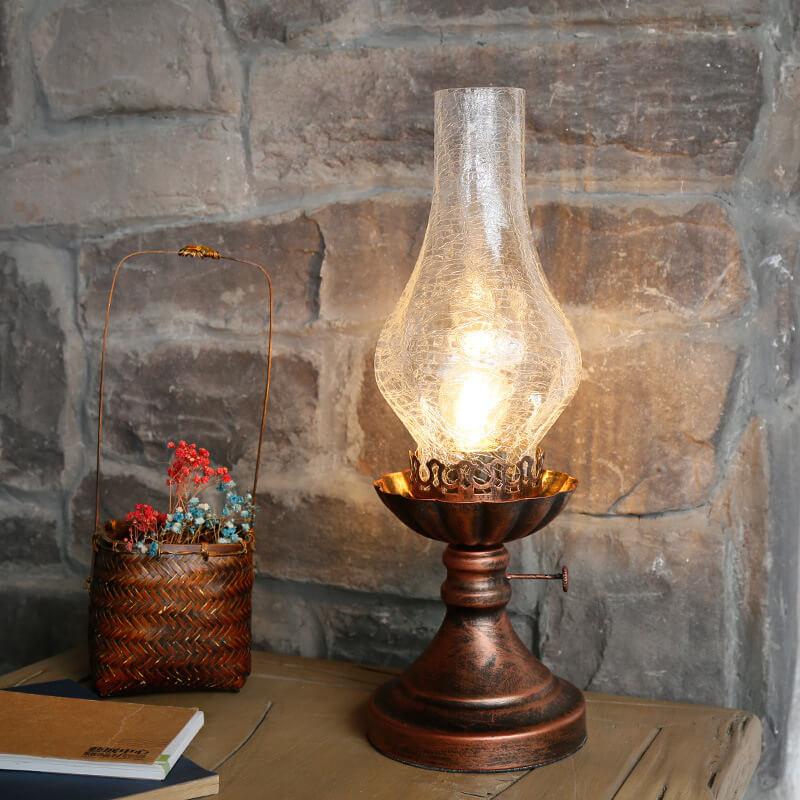 1-3-1cff136f-46e6-4457-bd26-14ee8c07b7d1.jpg Vintage Antique Kerosene Oil Lamp 1-Light Table Lamp - Image 1
