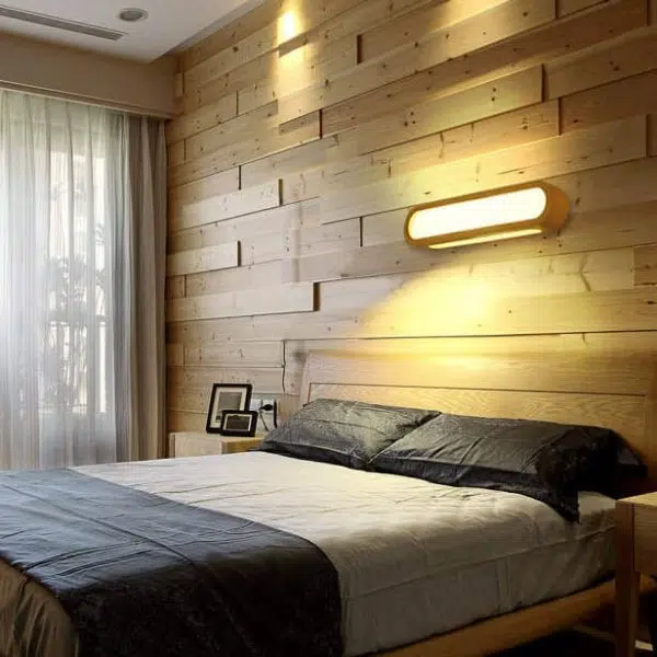 Nordic Solid Wood Long Bar 1-Light LED Wall Sconce Lamp - Image 7