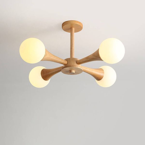 Japanese Log Fork 3/4/5-Light Semi-Flush Mount Light - Image 4