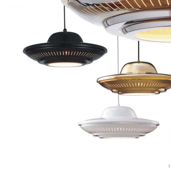 Industrial Vintage Iron Flying Saucer 1-Light Pendant Light - Image 2