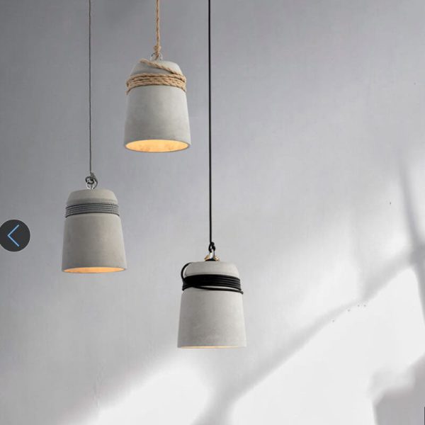 Industrial Cement Column Rope Wire 1-Light Pendant Light - Image 15