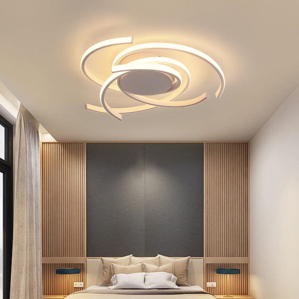 Minimalist Creative Circle Strip Aluminum Semi-Flush Mount Ceiling Light - Image 3