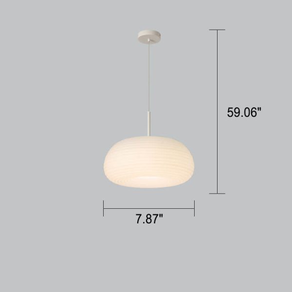 Modern Minimalist Pure White Round Iron PE LED Pendant Light - Image 8