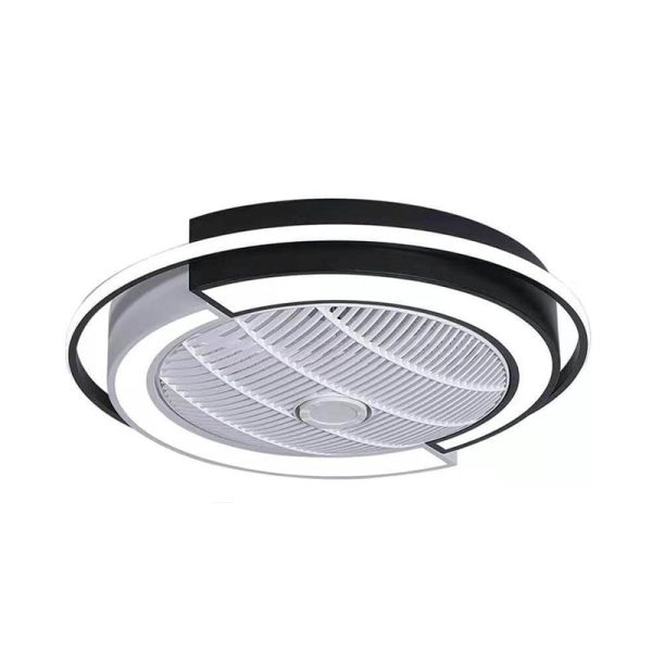 Modern Creative Round LED Semi-Flush Mount Ceiling Fan Light - Image 17