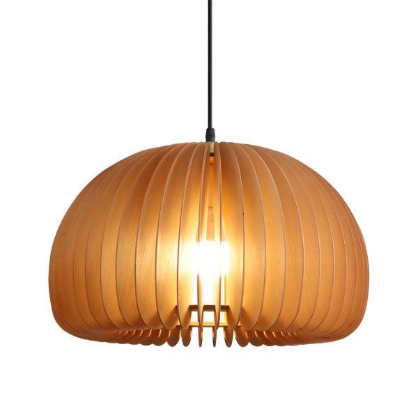 Creative Wood Pumpkin-Shaped Retro Nordic Chandelier Pendant Light - Image 8