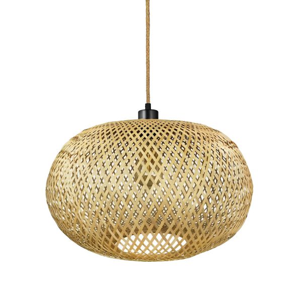 Round Creative Handmade Bamboo Rattan Modern Chandelier Pendant Lights - Image 6