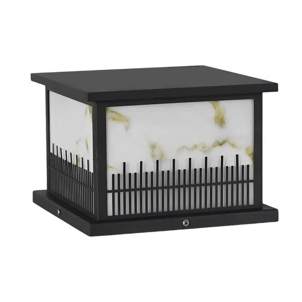 Square Waterproof 3 Step Dimming Black Retro Solar Fence Post Lights - Image 6