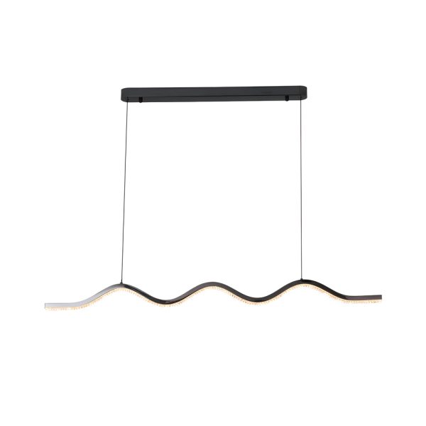1-Light Black Wave Linear LED Pendant Light - Image 7