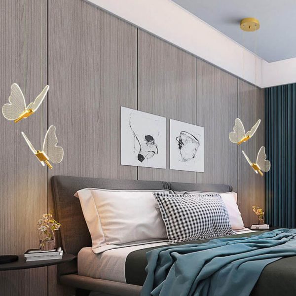 Minimalist Acrylic Butterfly LED Pendant Light - Image 16