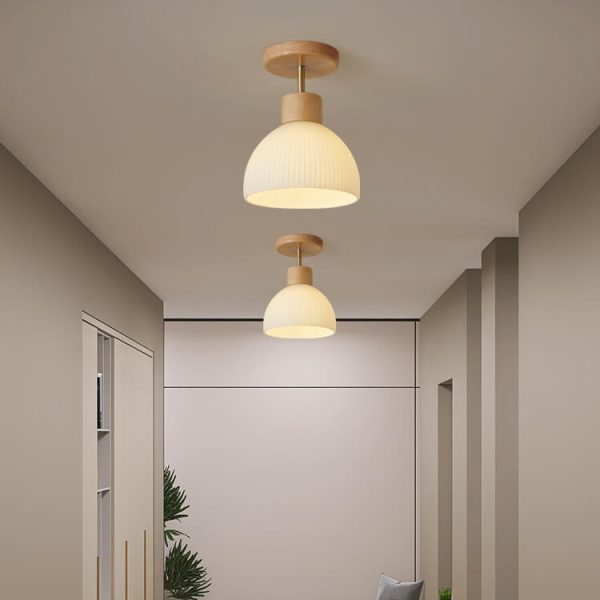 Nordic Glass Half Round 1-Light Semi-Flush Mount Ceiling Light - Image 11