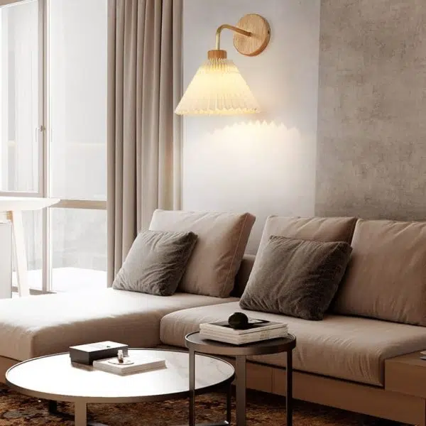 Modern Minimalist Pleated Umbrella Shade 1-Light Wall Sconce Lamp - Image 4