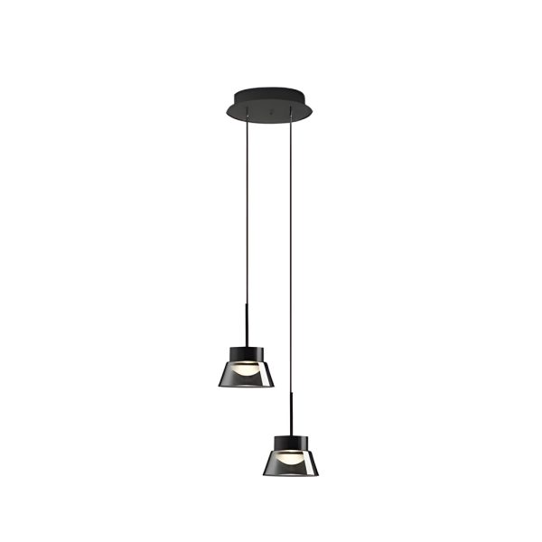 1/2-Light Smoked Gray Glass Pendant Light LED Island Glass Chandelier Black Hanging Ceiling Lamp for Bedroom - Image 8