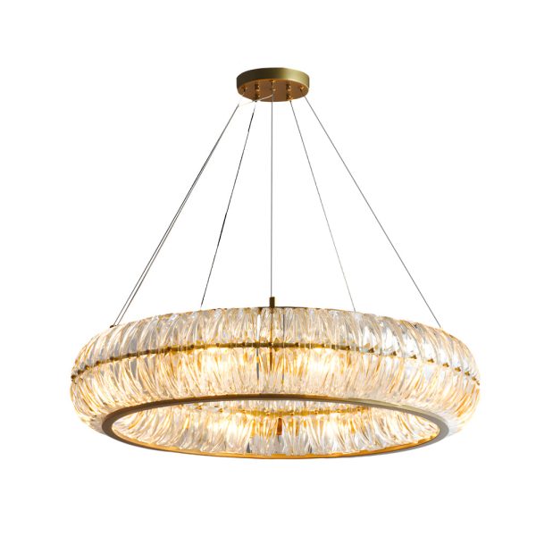 Round Glass Luxury 3 Step Dimming Simple Long Post-Modern Chandelier - Image 8