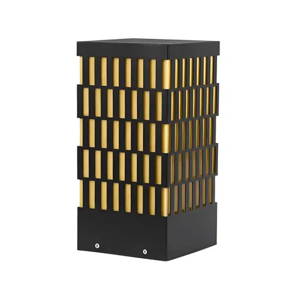 Retro Grid Designed Waterproof LED Black Modern Lawn Lamp Outdoor Lighting - Image 11