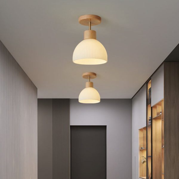 Nordic Glass Half Round 1-Light Semi-Flush Mount Ceiling Light - Image 3