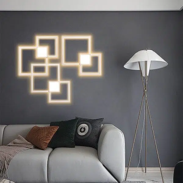 Minimalist Square Combination LED Iron Wall Sconce Lamp - Image 8