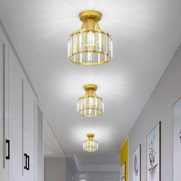 Modern Crystal Dome 1-Light Semi-Flush Mount Ceiling Light - Image 22