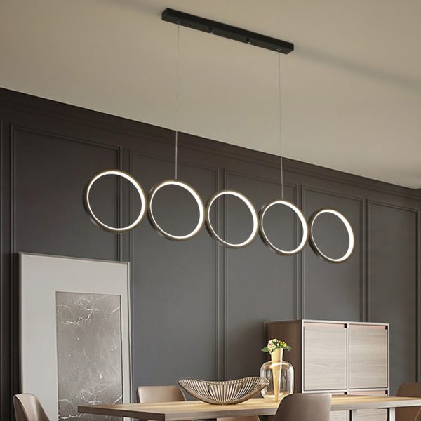 Nordic Creative Iron Acrylic 5-Circle LED Chandelier - Image 5