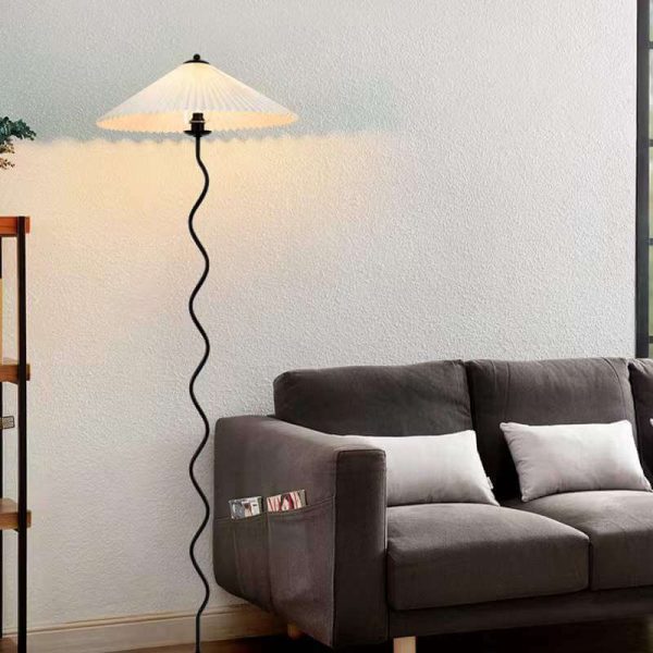 Vintage Fabric Pleated Shade 1-Light Standing Floor Lamp - Image 3