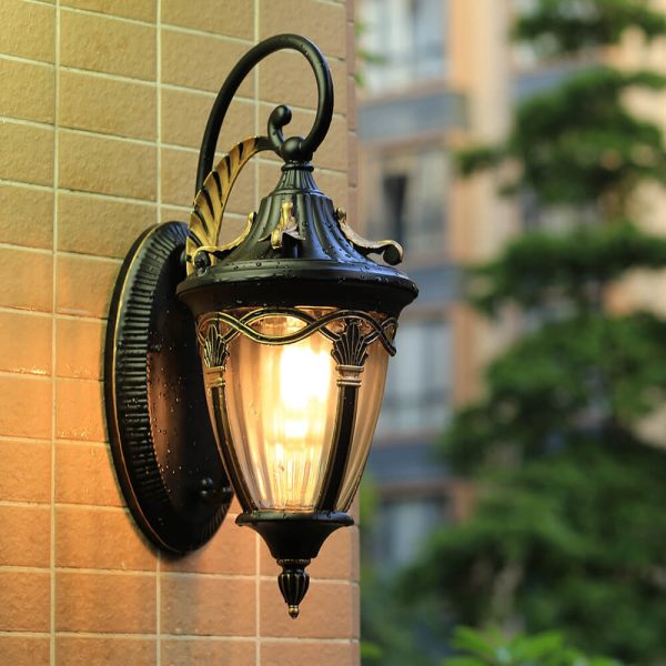 European Maple Lantern Outdoor Waterproof 1-Light Wall Sconce Lamp - Image 2