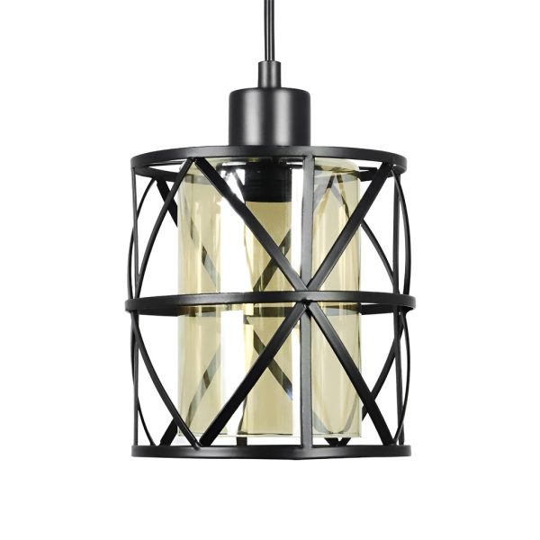 Creative Round Iron Glass Black Retro Industrial Style Pendant Lights - Image 6