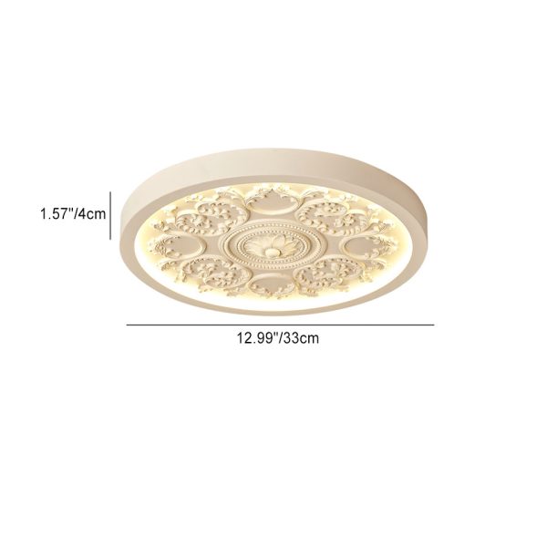 Modern Minimalist Carved Iron Resin Acrylic LED Flush Mount Ceiling Light For Bedroom - Image 4