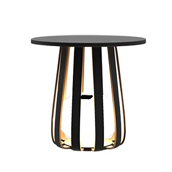 Round Waterproof RGB Iron Small Coffee Table Solar Light Outdoor Lanterns - Image 7