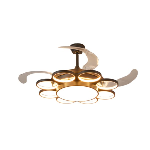 Invisible Silent Ceiling Fan Ring Remote LED Chandelier - Image 8