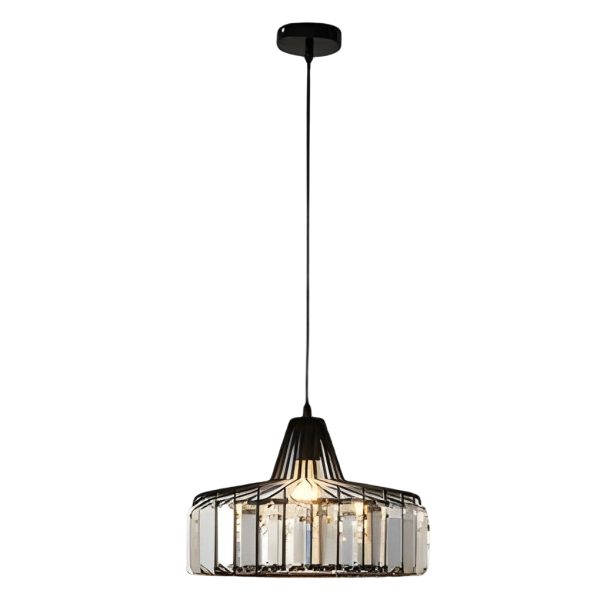 Drum-shaped Crystal Metal Modern Chandelier Pendant Light Hanging Lamp - Image 6