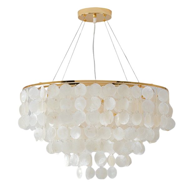 Round Shells Pieces Electroplated Iron LED Nordic Chandelier Pendant Lights - Image 7